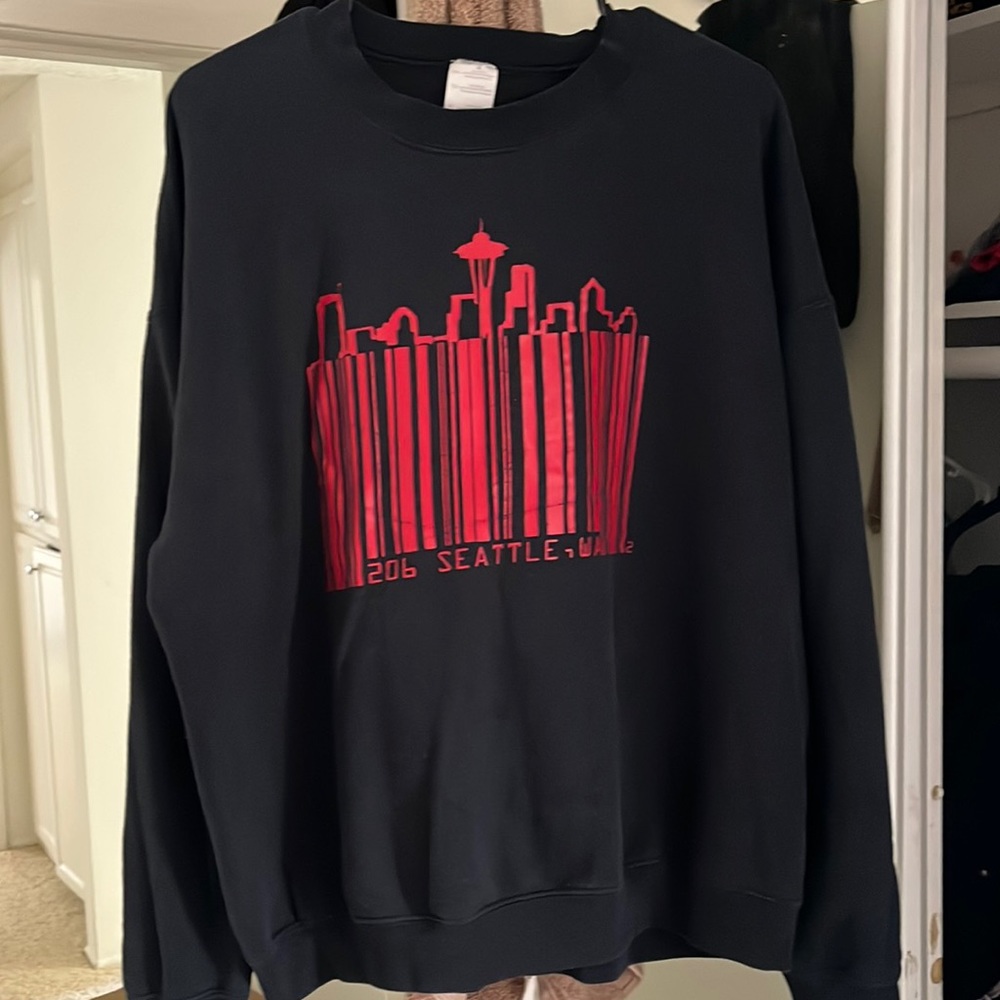 SEARIOUS Seattle crew neck hoodie size L
